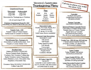 Thanksgiving Menu 2022